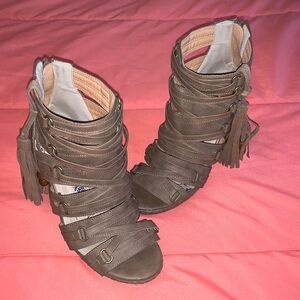 Women's Taupe Wedge Sandals